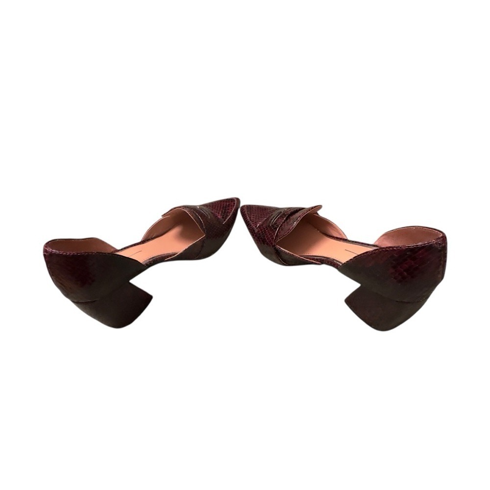 Linea Paolo Cache Burgundy Snakeskin DOrsay Heels Womens 5 Quiet Luxury NWOB - Picture 11 of 13